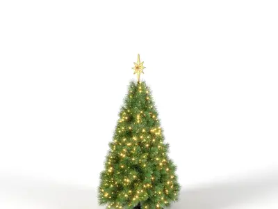 Christmas Tree with Animated Lights - 5 feet 3D model
