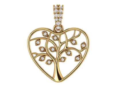 Heart Tree Pendant 3D print model