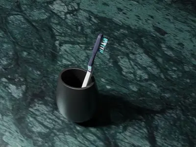 Toothbrush and Holder  3D model