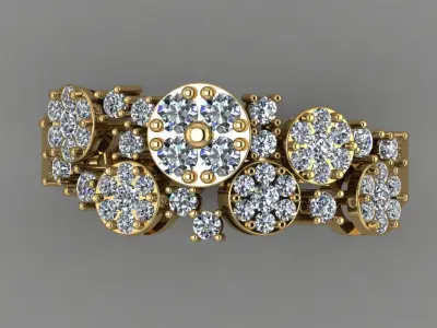 Daimonds Halos with Daimonds Heads 3D Daimond Ring Model 3D print model