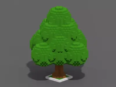 Tree Voxel - 8 Low-poly 3D model