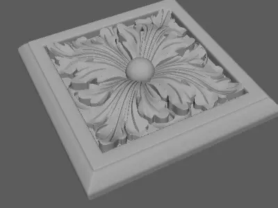 rosette ornate flower 3D model