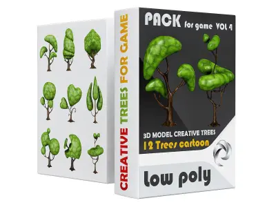 creative tree for game 3d model Low-poly 3D model