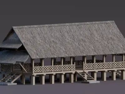 Traditional Houses - Rumah Baileo Low-poly 3D model
