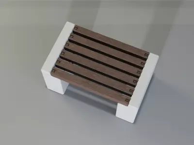 Concrete Bench - Type 3A mid 3D model
