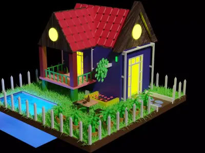 Beautiful House Asset Free low-poly 3D model