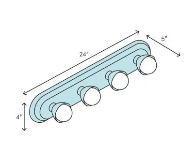 Macon 4 - Light Dimmable Bath Bar Free 3D model
