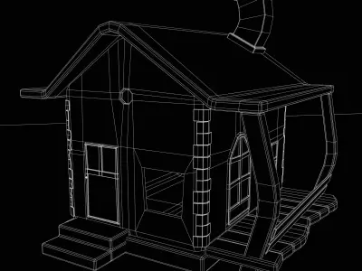 3D Game House with PBR Texturing Low-poly 3D model