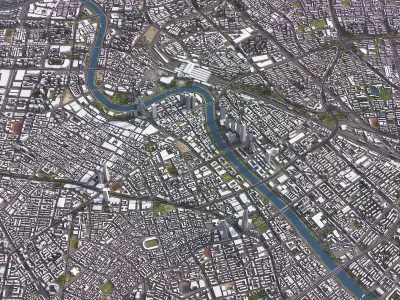 Tianjin - 3D City Model Low-poly 3D model