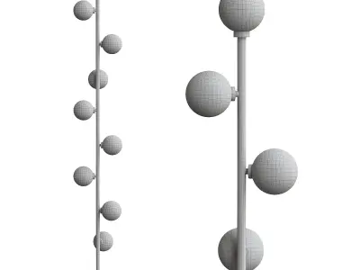  Modern LED standing lamp with frosted glass ball fixtures 3D model