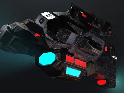 Sci-fi Spaceship Low-poly 3D model