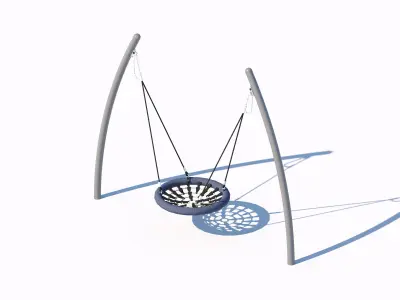 Circular wooden sandbox with integrated seating 3D model purchase