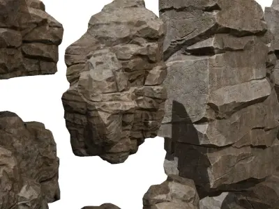 Realistic Rocks Collection Low-poly 3D model