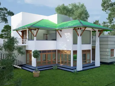 Modern House Asia 2-With Interior 3D model