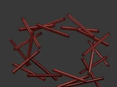 Untitled modern pendant light with rods hanging from ceiling 3D model