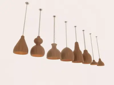 Wooden Lamps 3D model