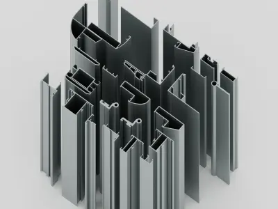 Collection of Aluminium Profiles for Doors 3D model