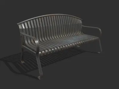 Bench 09 Low Poly PBR Realistic Low-poly 3D model