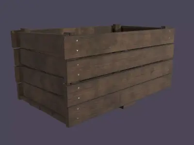 Wooden Crate Low-poly 3D model