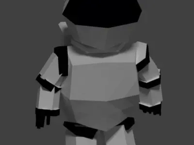 Moonman robot Low-poly 3D model