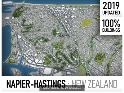 New Zealand - all cities and towns 3D Model Pack