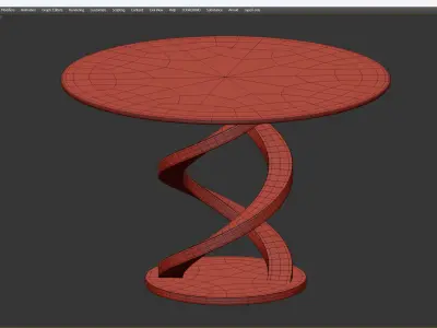 Woman Onyx Dining Table Low-poly 3D model