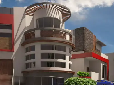 villa on a corner 3D model