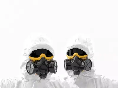 000343 Disinfector in Protective Suit T pose 0329 Low-poly 3D model