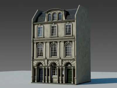 European Apartment Building Modular Set 3D model