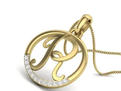 Pendant R alphabet  3D print model