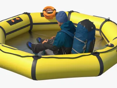  Advanced Life Raft with Tourist Inside 