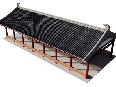 East Asian Covered Corridor 3D model