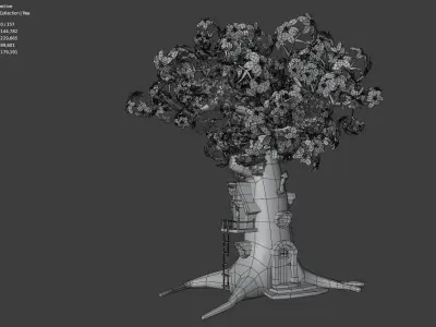 Tree House Low-poly 3D model