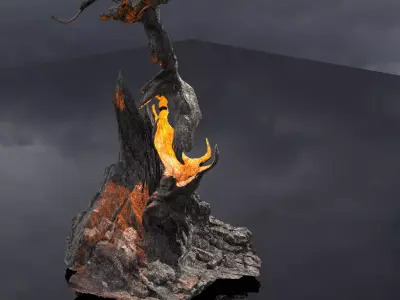 Medieval Witches Hollow Tree Tower 5 3D model