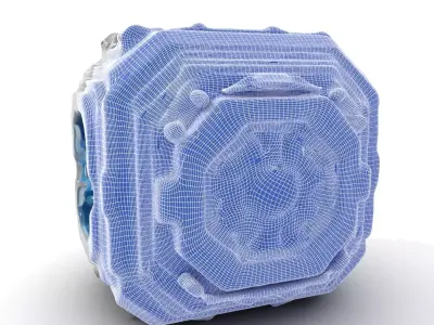 Futuristic SciFi Energy Cube model pack Low-poly 3D model