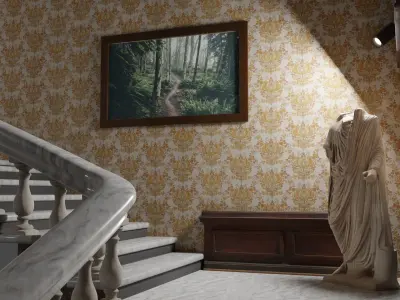 Interior of the hall with plan ArchiCAD 3D model