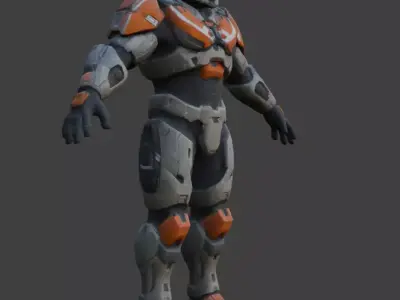sci fi soldier low poly Low-poly 3D model