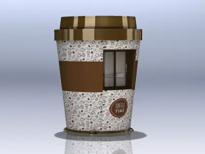 Coffeeshop Booth Cup 3D model