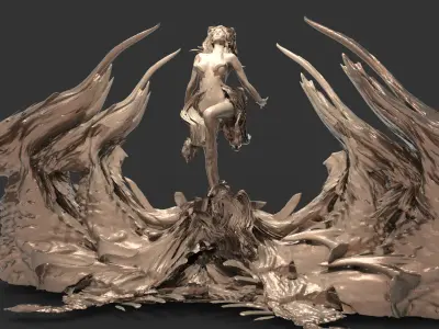 Narnia inspired Nymph with stand 3D model