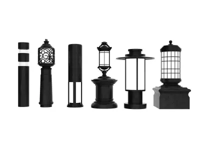 Street Lamp Low-poly 3D model 40