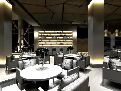 Business Restaurant - Coffee - Banquet  214 3D model