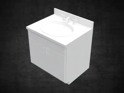 Toilet sink and tub pack simple for any designers or architects Low-poly 3D model