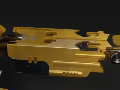 SCIFI Mecha Golden Robot Low-poly 3D model