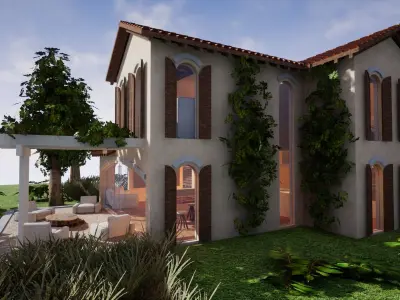 SHC Spanish Modern House 4 Without Furniture Low-poly 3D model