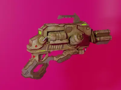 Stylized Sci-Fi Gun Weapon PBR low-poly game-ready Low-poly 3D model