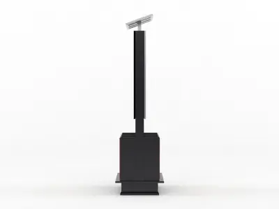 Outdoor Advertising Light Box with Trash Bin 3D model