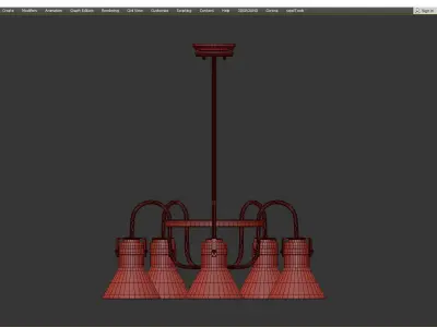  Seafarer 5 Light Chandelier Low-poly 3D model