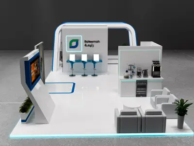 Mezzanine Exhibition booth 15x6 3D model