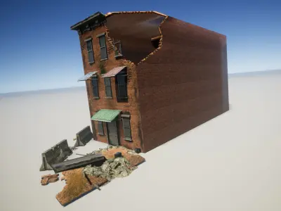 Broken House Low-poly 3D model