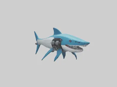 Robot version of a robot shark model 3D model